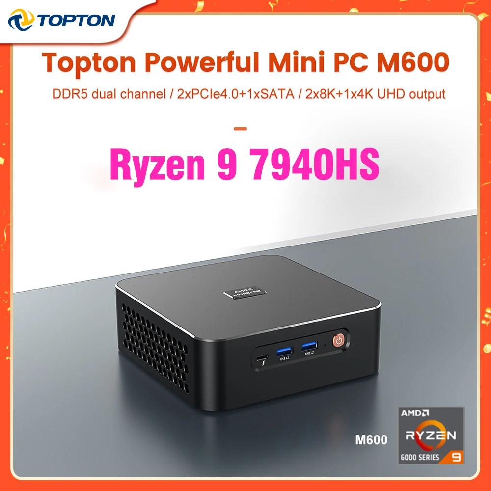 Topton ̴ PC ӿ ũž ̴ ǻ, AMD Rzyen 9 7940HS R7 6800H DDR5 2xPCIe4.0. 0 2x2.5G LAN 2x8K UHD HTPC WiFi6 Windows 1